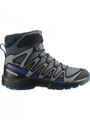 Detská obuv SALOMON XA PRO V8 WINTER WATERPROOF J TURBULENCIA/ČIERNA/TMAVOMODRÁ