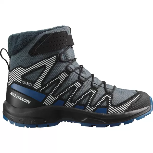 Detská obuv SALOMON XA PRO V8 WINTER WATERPROOF J TURBULENCIA/ČIERNA/TMAVOMODRÁ 