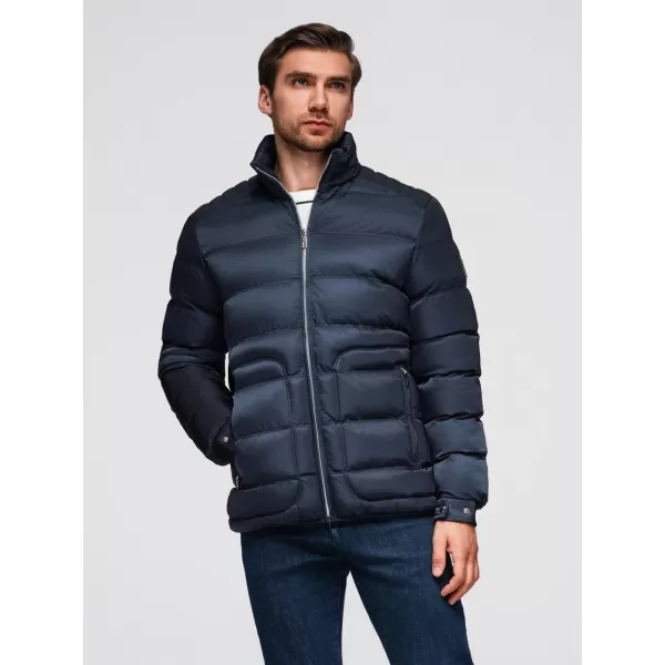  Pánska bunda OMBRE OM-JALP-0218 TMAVO MODRÁ 
