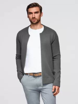 Pánsky sveter OMBRE OM-SWZS-0146 GRAFIT