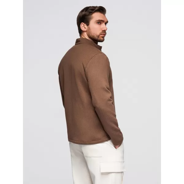  Pánska bunda OMBRE OM-JANP-0229 HNEDÁ 