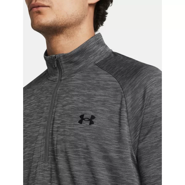  Pánske tričko UNDER ARMOUR UA TECH TEXTURED 1/2 ZIP 1382797-025 SIVÁ 
