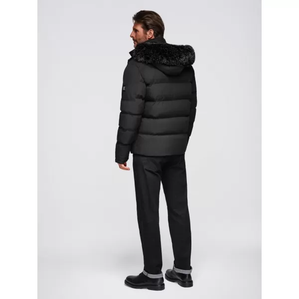  Pánska bunda OMBRE OM-JAHP-0252 ČIERNA 