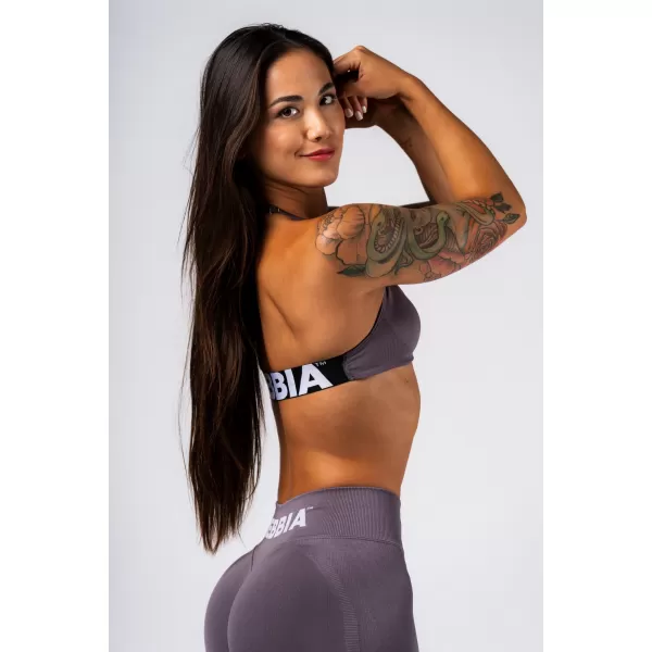  Bezšvová vyťahovacia športová podprsenka FLOW SEAMLESS 495 DARK GREY Nebbia 