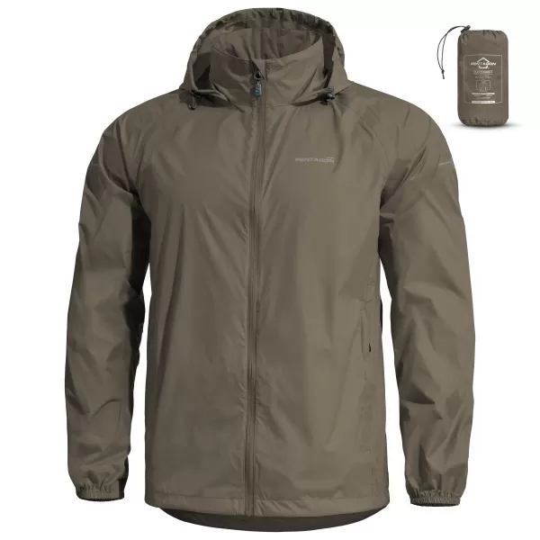  Pánska bunda PENTAGON CLOUDBURST PACKABLE MENS RAIN JACKET K07019 HNEDÁ ŠEDÁ 