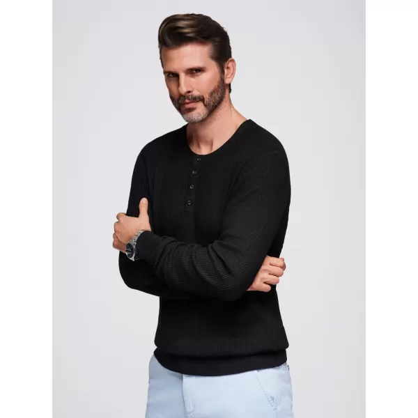  Pánsky sveter OMBRE OM-SWSW-0182 ČIERNA 