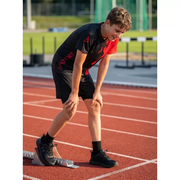  Detské prémiové funkčné tričko ALTISPORT VOJ/ALM112TR01 ČIERNO-ČERVENÁ 
