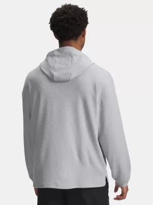 Pánska mikina UNDER ARMOUR UA RIVAL WAFFLE HOODIE 1383108-011 SIVÁ