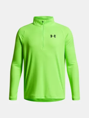 Chlapčenské tričko UNDER ARMOUR UA TECH 2.0 1/2 ZIP 1363286-389 ZELENÁ