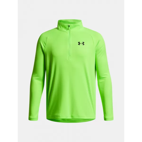  Chlapčenské tričko UNDER ARMOUR UA TECH 2.0 1/2 ZIP 1363286-389 ZELENÁ 