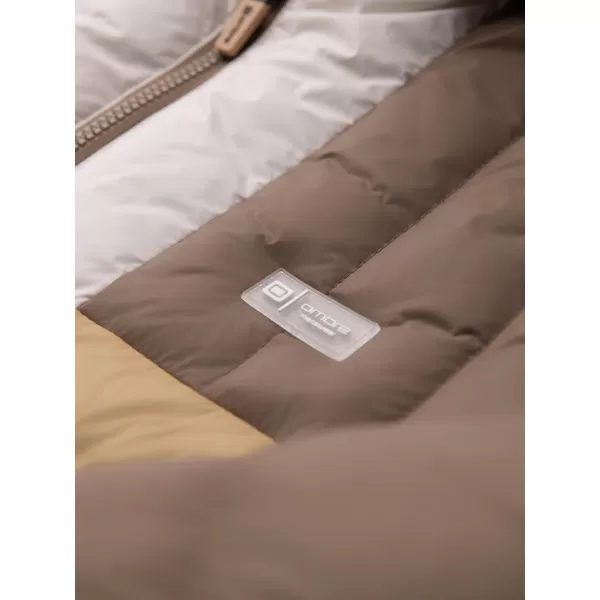  Pánska bunda OMBRE OM-JALP-0296 BÉŽOVÁ A BIELA 