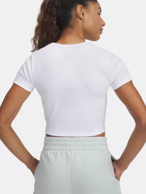 Dámske tričko UNDER ARMOUR UA RIVAL RIB BABY TEE 6000264-100 BIELA