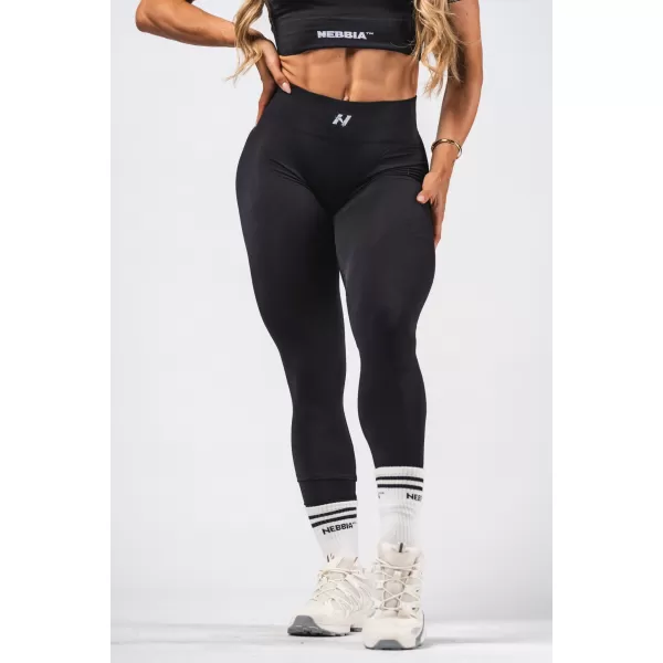  Tvarujúce bezšvové maximálne push-up legíny FLOW SEAMLESS 497 BLACK Nebbia 