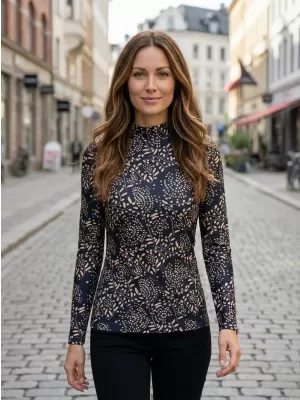 Dámske tričko KIXMI VENUS ČIERNA/BÉŽOVÁ