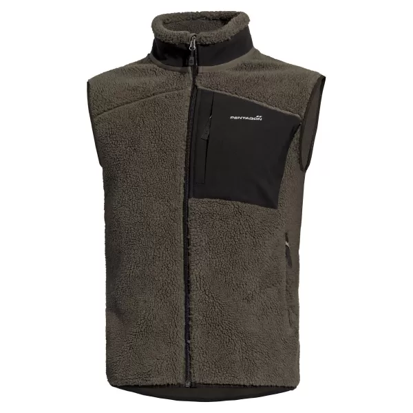  Pánska vesta PENTAGON SUMMIT SHERPA FLEECE VEST K04016 HNEDÁ ŠEDÁ 