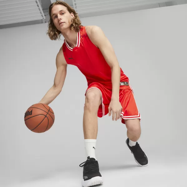  Mužský dres PUMA HOOPS TEAM GAME JERSEY 67662804 ČERVENÁ PUMA 