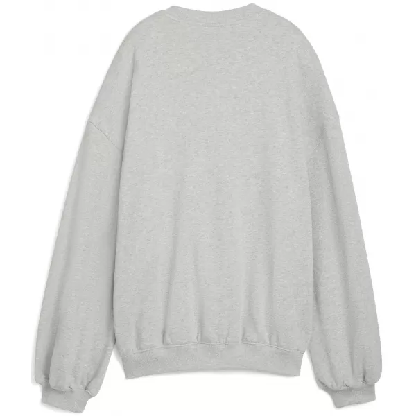  Dámska mikina PUMA X ROSÉ OVERSIZED CREW 63380310 PLOCHÝ SVETLO ŠEDÝ VRES 