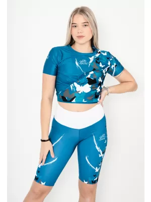 Dámsky funkčný prémiový crop top ALTISPORT VOJ/ALW022TR07 PETROLEJOVÁ PETROLEJ