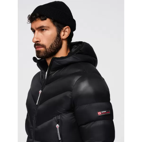  Pánska bunda OMBRE OM-JAHP-0303 ČIERNA 