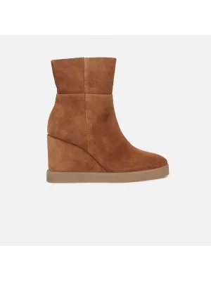 Dámske členkové čižmy GEOX ELIDEA WEDGE HNEDÁ