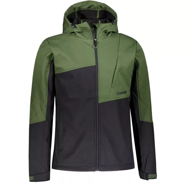  Pánska bunda so softshell ALTISPORT GAN KHAKI/ČIERNA 