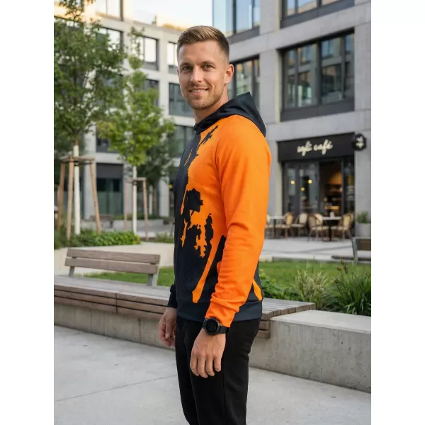  Pánska prémiová funkčná mikina ALTISPORT VOJ/ALM112MI01 ČIERNO-FLUO ORANŽOVÁ 