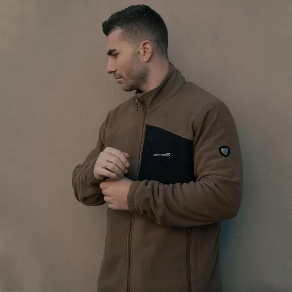  Pánska mikina PENTAGON ATHOS 2.0 MEN΄S FLEECE JACKET K08047 HNEDÁ ŠEDÁ 