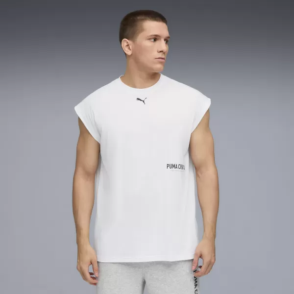  Tričko PUMA M GRAPHIC CUTOFF TANK 52762002 PUMOVÁ BIELA 