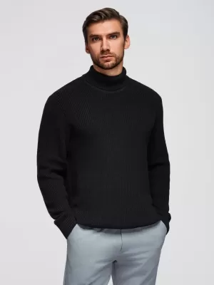 Pánsky sveter OMBRE OM-SWTN-0162 ČIERNY
