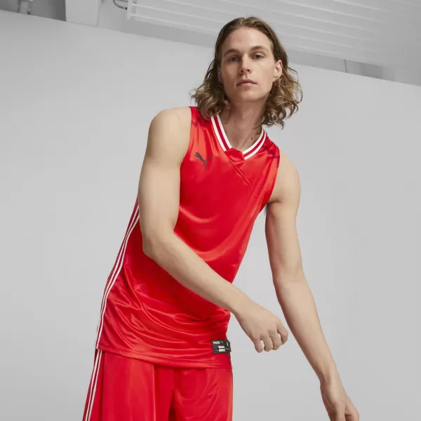  Mužský dres PUMA HOOPS TEAM GAME JERSEY 67662804 ČERVENÁ PUMA 