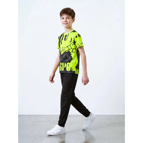  Detské prémiové funkčné tričko ALTISPORT VOJ/ALK076TR01 ČIERNA/FLUO ŽLTÁ 