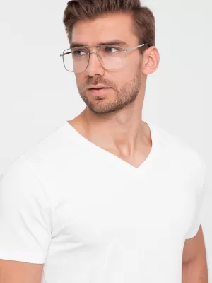 Súprava pánskych košieľ OMBRE Z100 MIX BIELA/NÁMORNÍCKA/ČIERNA