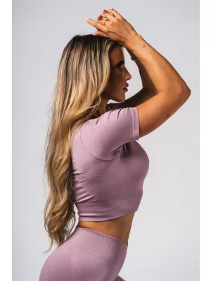 Tvarujúci bezšvový crop top FLOW SEAMLESS 499 PINK Nebbia