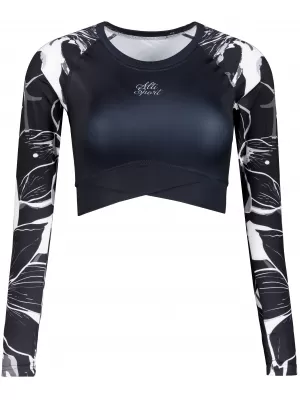 Dámsky funkčný prémiový crop top ALTISPORT VOJ/ALW114TR04 ČIERNA