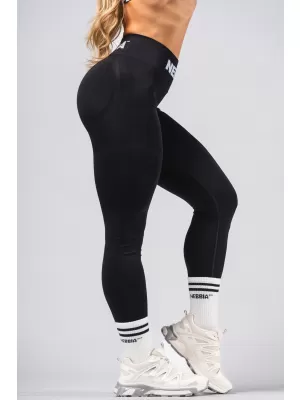 Bezšvové extra push-up legíny s vysokým pásom FLOW SEAMLESS 496 BLACK Nebbia