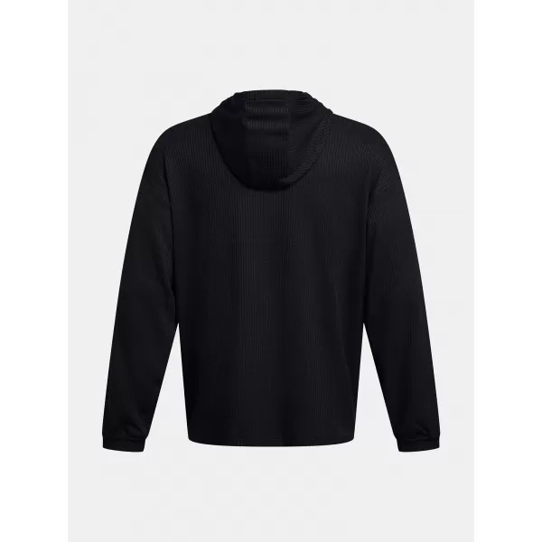 Pánska mikina UNDER ARMOUR UA RIVAL WAFFLE HOODIE 1383108-001 ČIERNA 