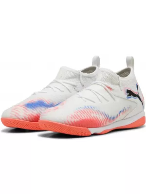 Detská obuv PUMA FUTURE 8 MATCH IT + MID JR 10861701 WHITE/ BIELA/PUMA ČIERNA/ŽIARIACA ČERVENÁ