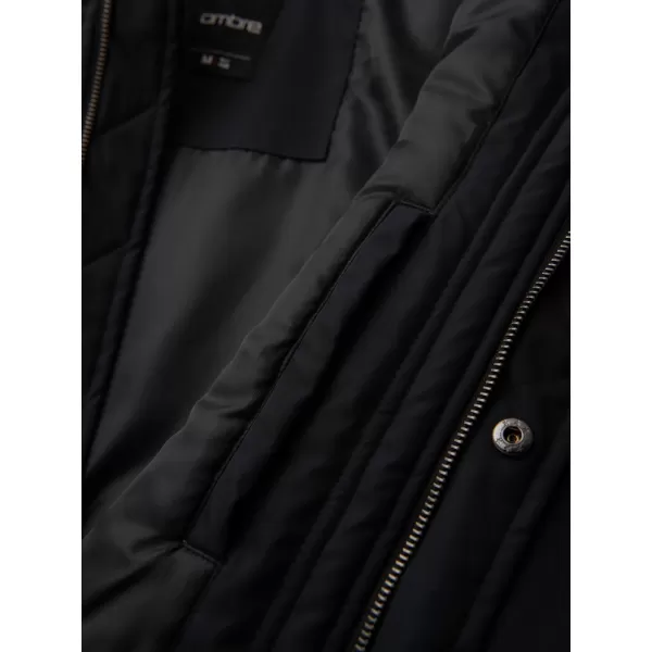  Pánský kabát OMBRE OM-JAFL-0109 ČIERNY 