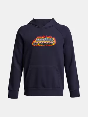 Chlapčenská mikina UNDER ARMOUR UA RIVAL FLC FLAMIN WDMRK HD 6003781-403 MODRÁ