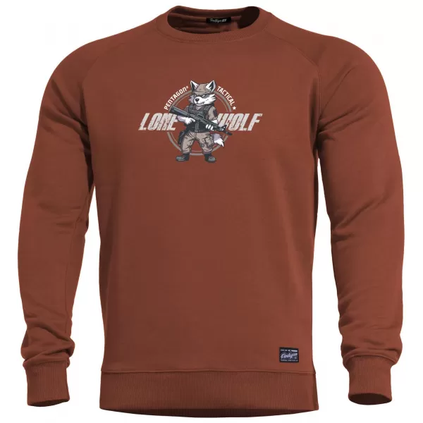  Mikina PENTAGON HAWK SWEATER LONE WOLF K09019 GAŠTANOVOČERVENÁ 