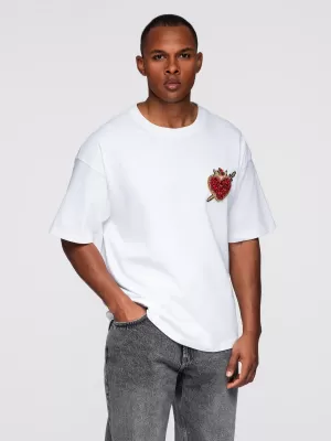 Pánske tričko OMBRE OM-TSCT-0290 OFF WHITE