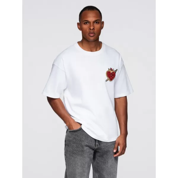  Pánske tričko OMBRE OM-TSCT-0290 OFF WHITE 