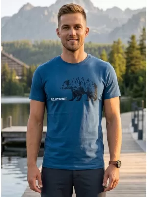 Pánske tričko s krátkym rukávom ALTISPORT ALM193129 DENIM