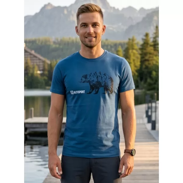  Pánske tričko s krátkym rukávom ALTISPORT ALM193129 DENIM 