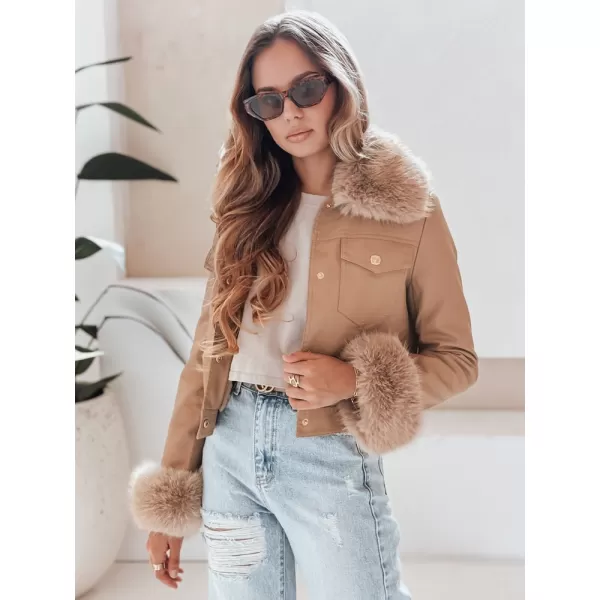 Dámska bunda DSTREET TY5139 KARAMEL 