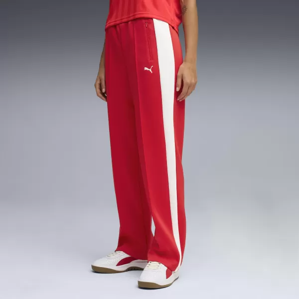  Dámske tepláky PUMA T7 ALWAYS ON STRAIGHT TRACK PANTS OP 62979711 NAVŽDY ČERVENÁ 