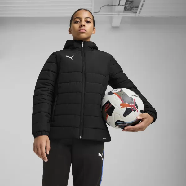  Sako PUMA TEAMADDITIONS HOODED PADDED JACKET JR 65973803 PUMA BLACK/PUMA SILVER 