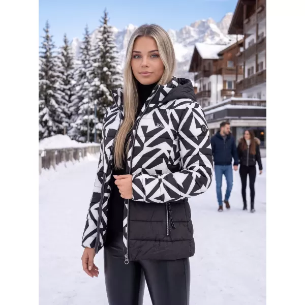  Dámska bunda KIXMI VERONICA ČIERNA/BIELA 