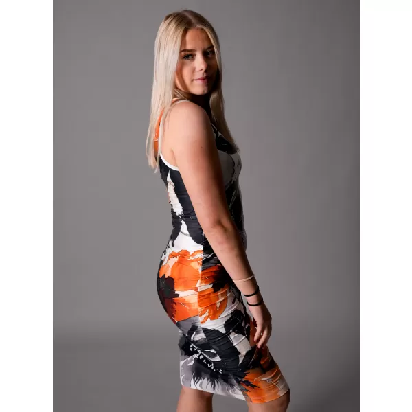  Dámske prémiové šaty ALTISPORT VOJ/ALW117SAT03 ČIERNA/ORANŽOVÁ 