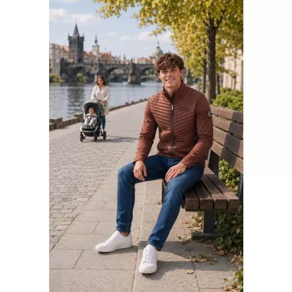  Pánska hybridná bunda ALTISPORT GAD HNEDÁ 